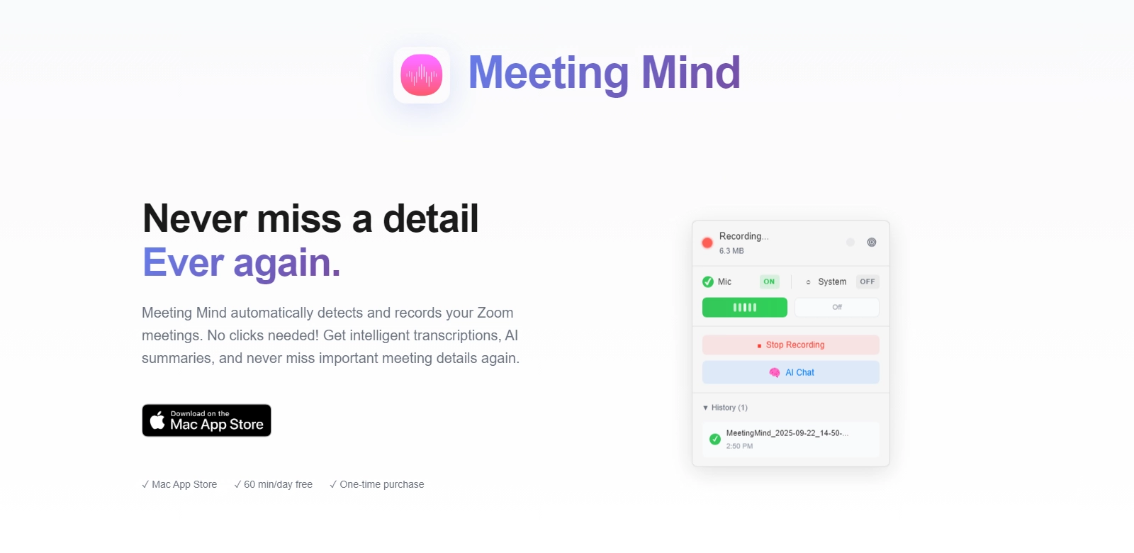 MeetingMind screenshot