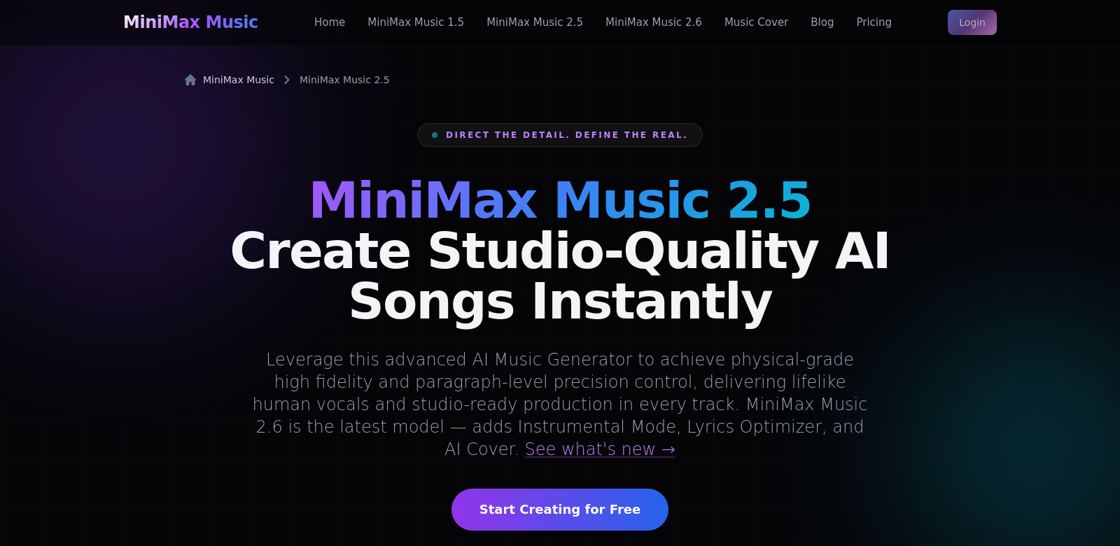 MiniMax Music 2.5 screenshot