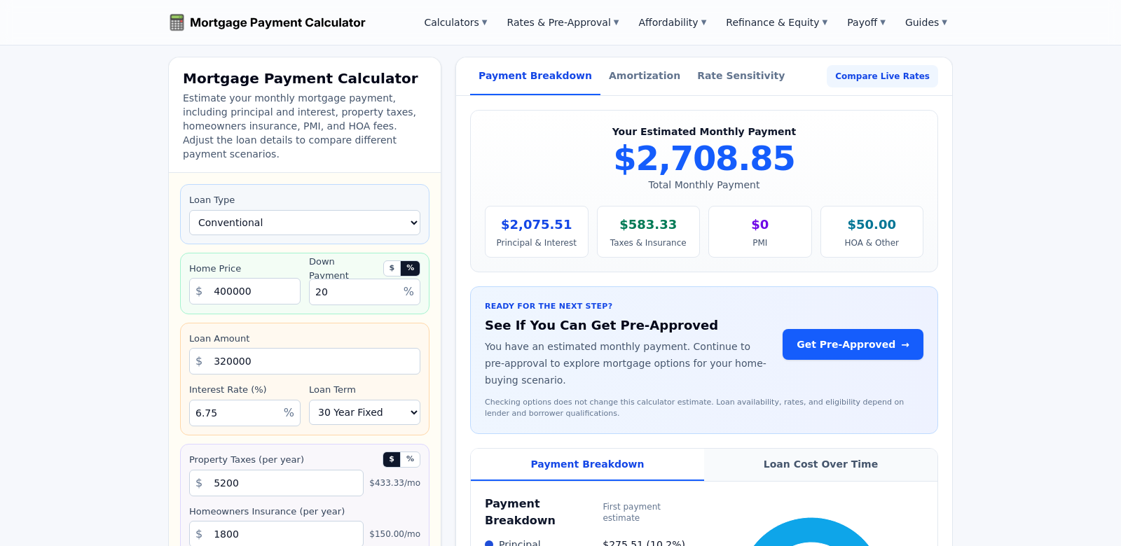 Mortgage Payment screenshot