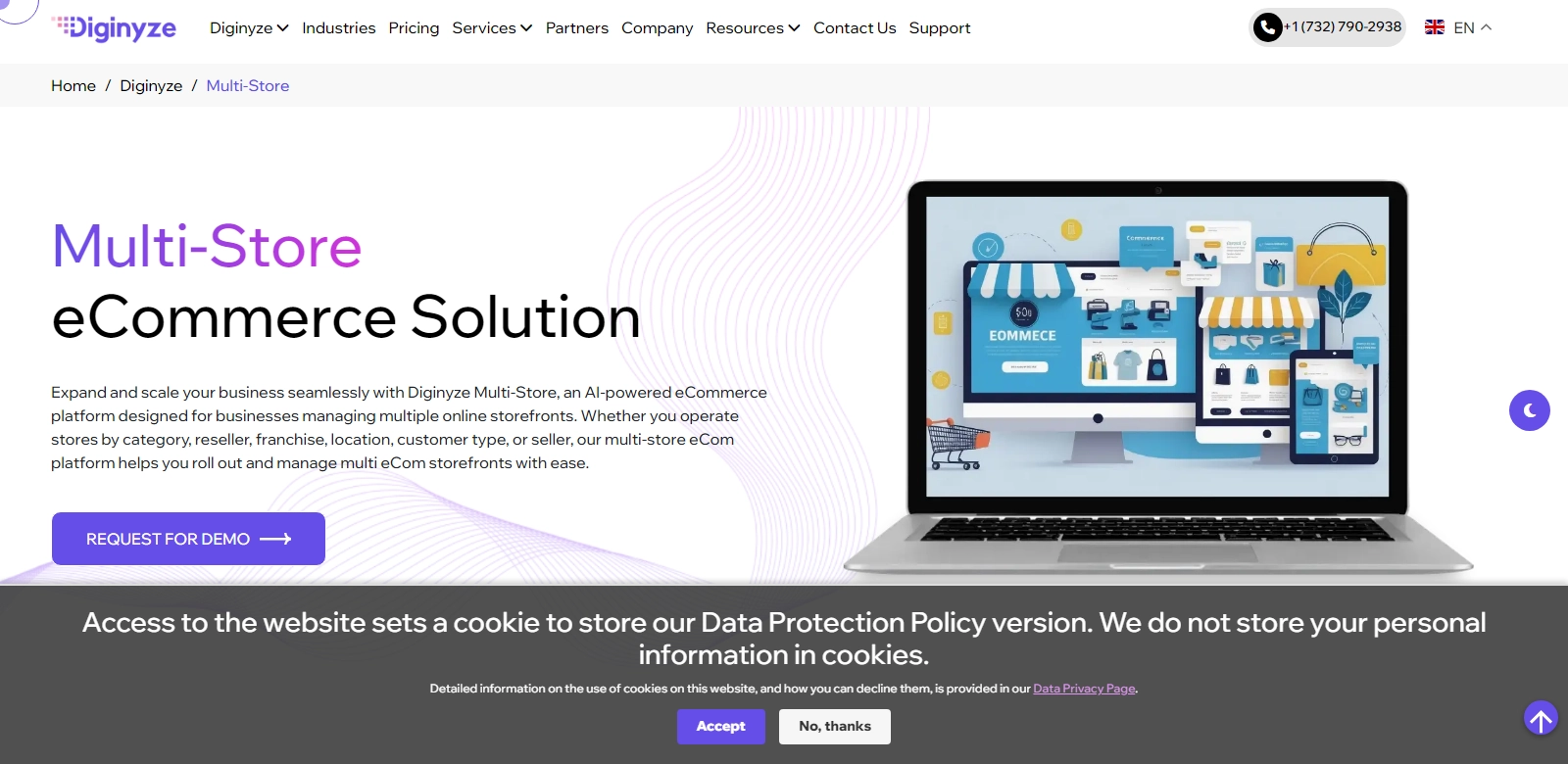 Multi-store eCommerce Platform Solution- Diginyze screenshort