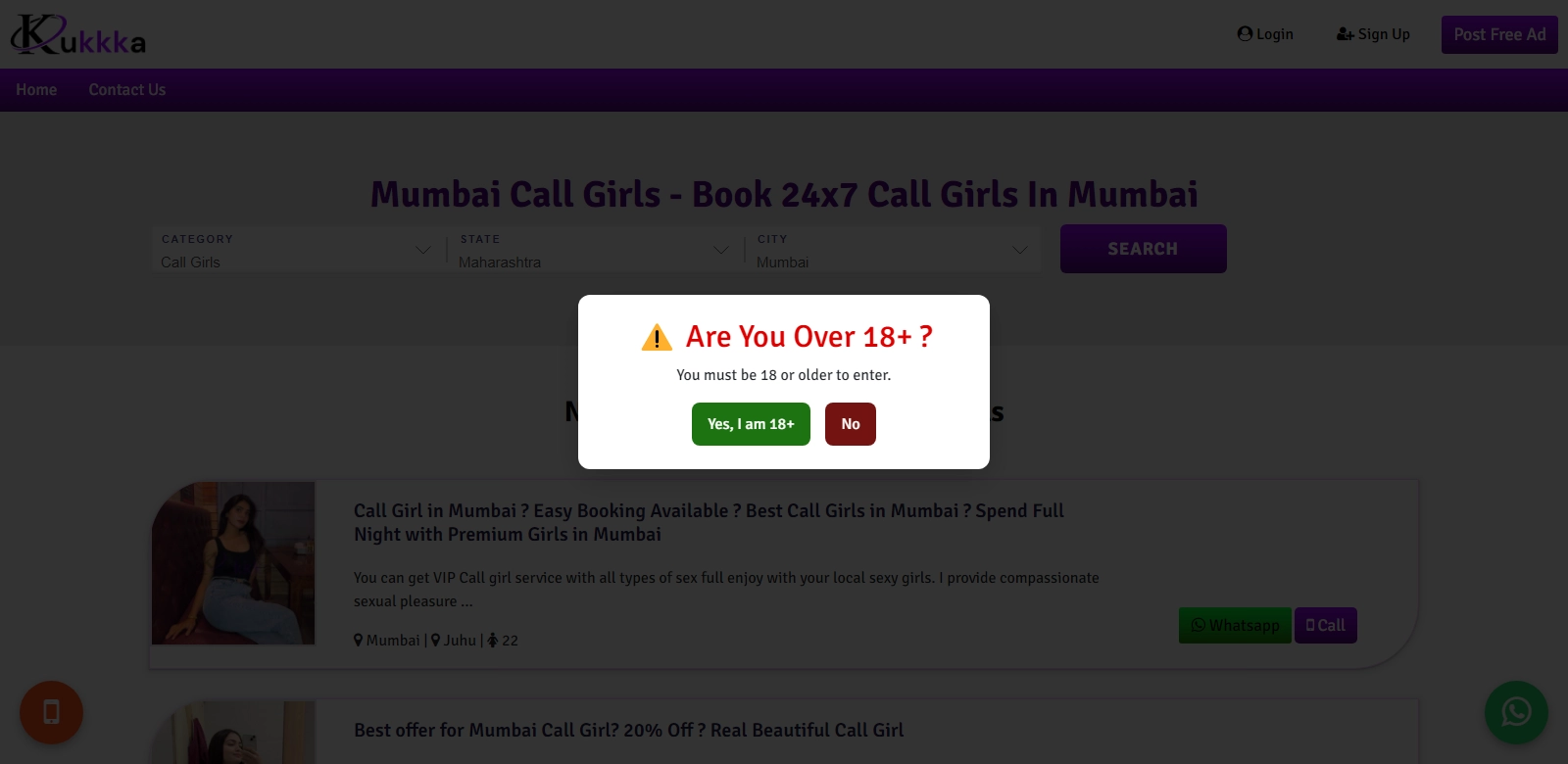 Mumbai Call Girls - Book Call Girls Anytime @Kukkka.com screenshot