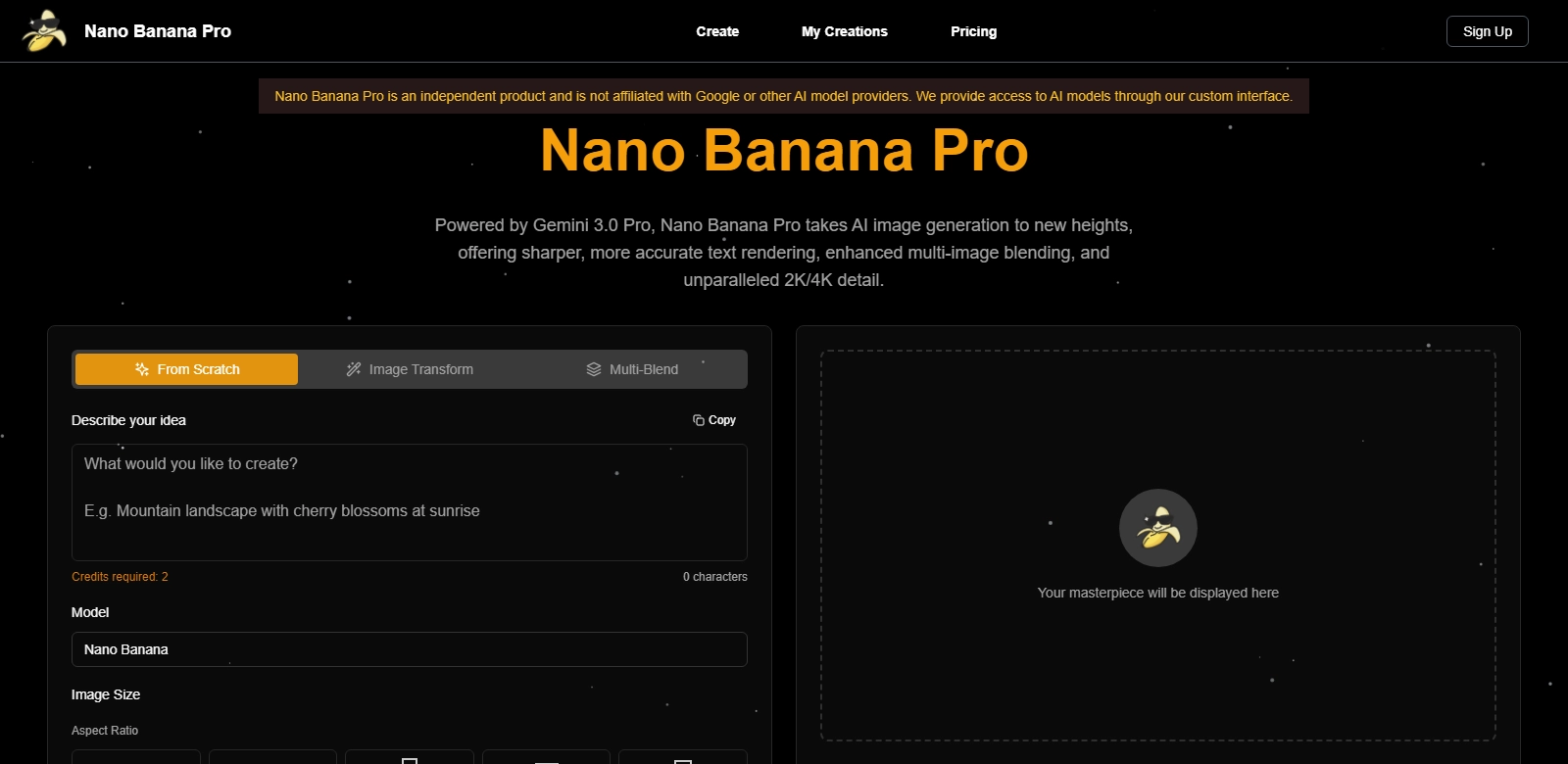 Nano Banana Pro: Next-Gen 4K AI Image Generator screenshort