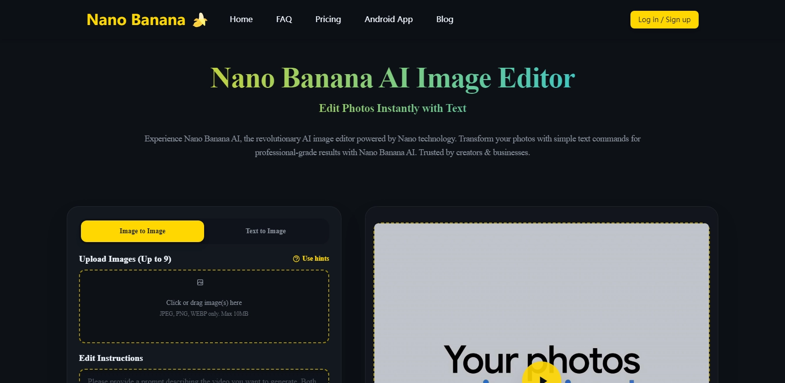 NanoBanana AI screenshot