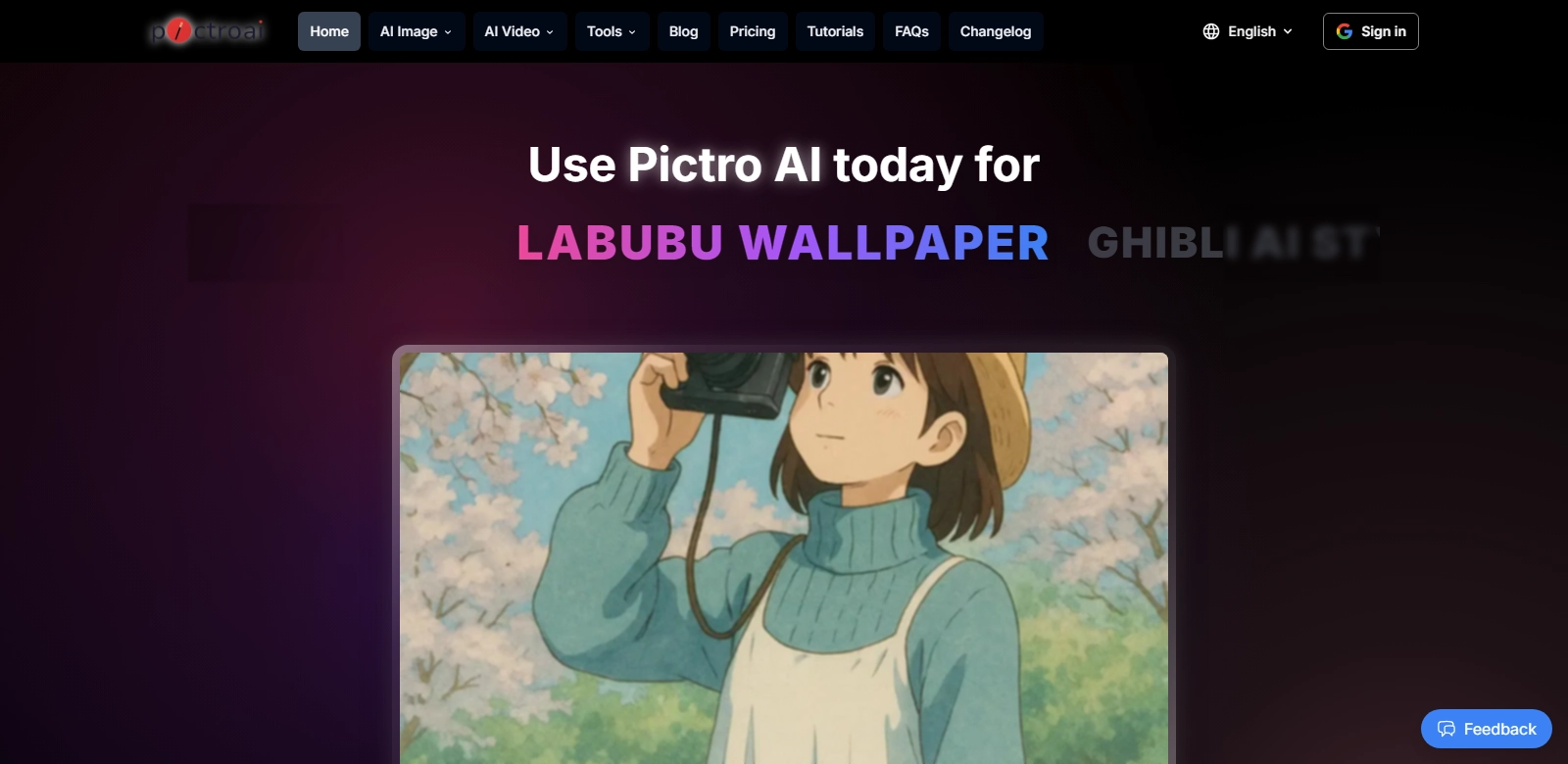 Pictro AI screenshort