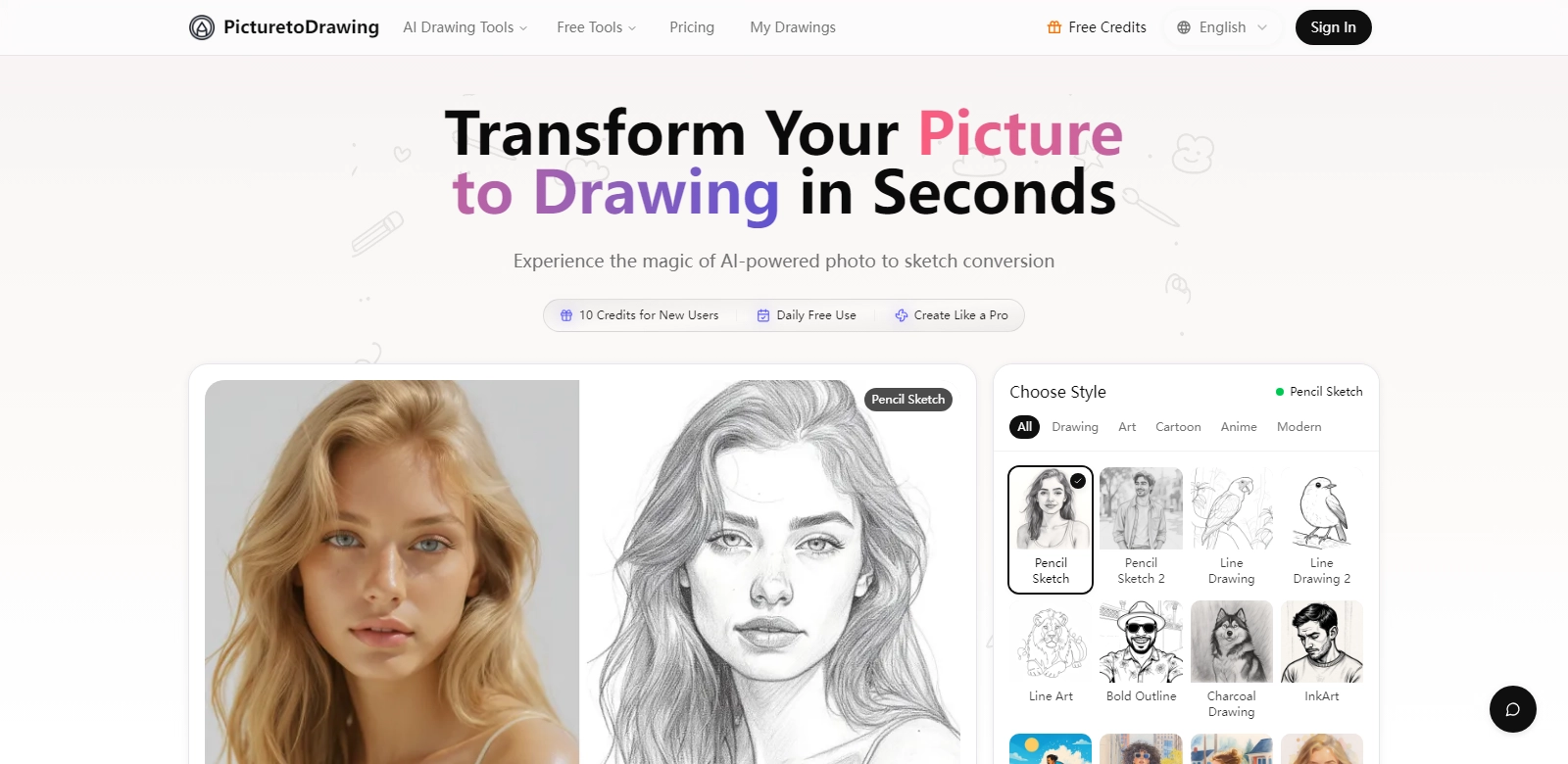 Picture to Drawing screenshot