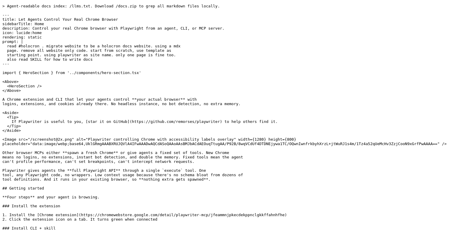 Playwriter screenshot