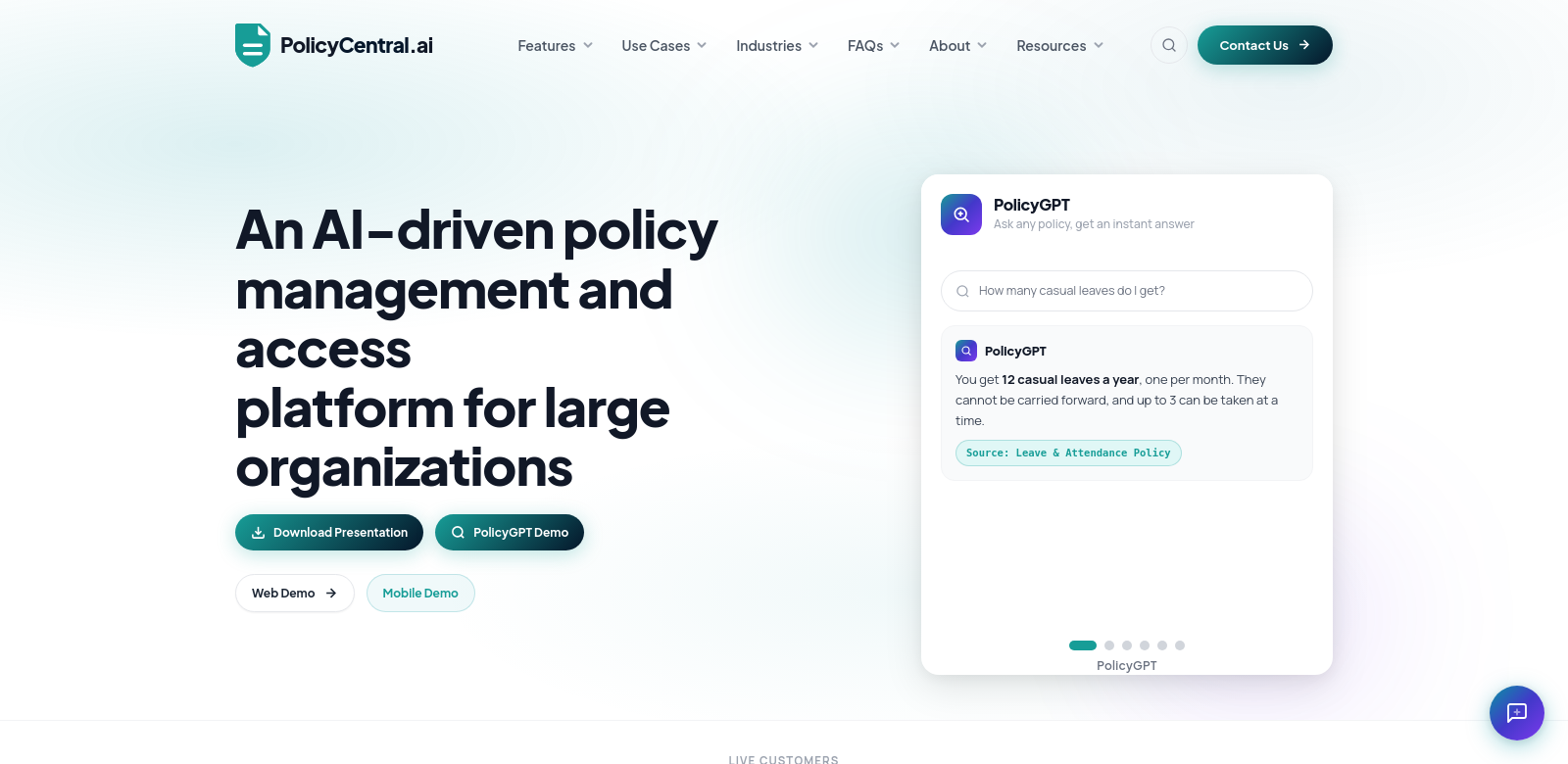 PolicyCentral.ai screenshot