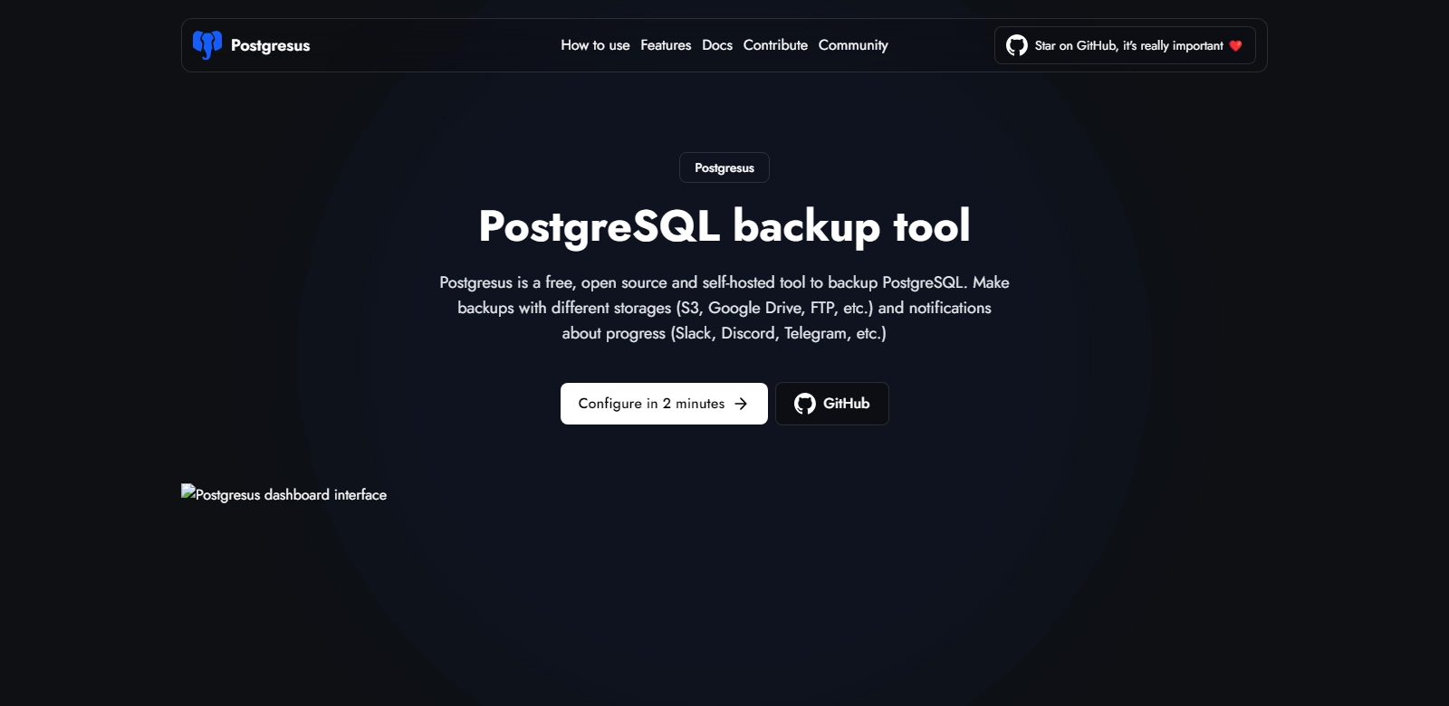 Postgresus screenshort