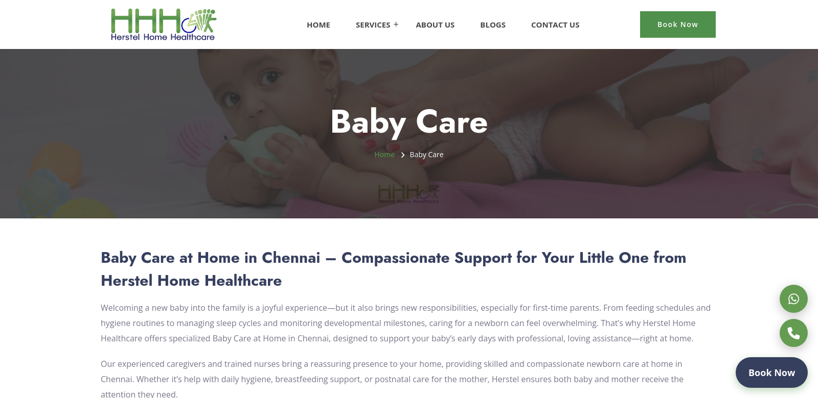 postnatal care at home Chennai screenshot