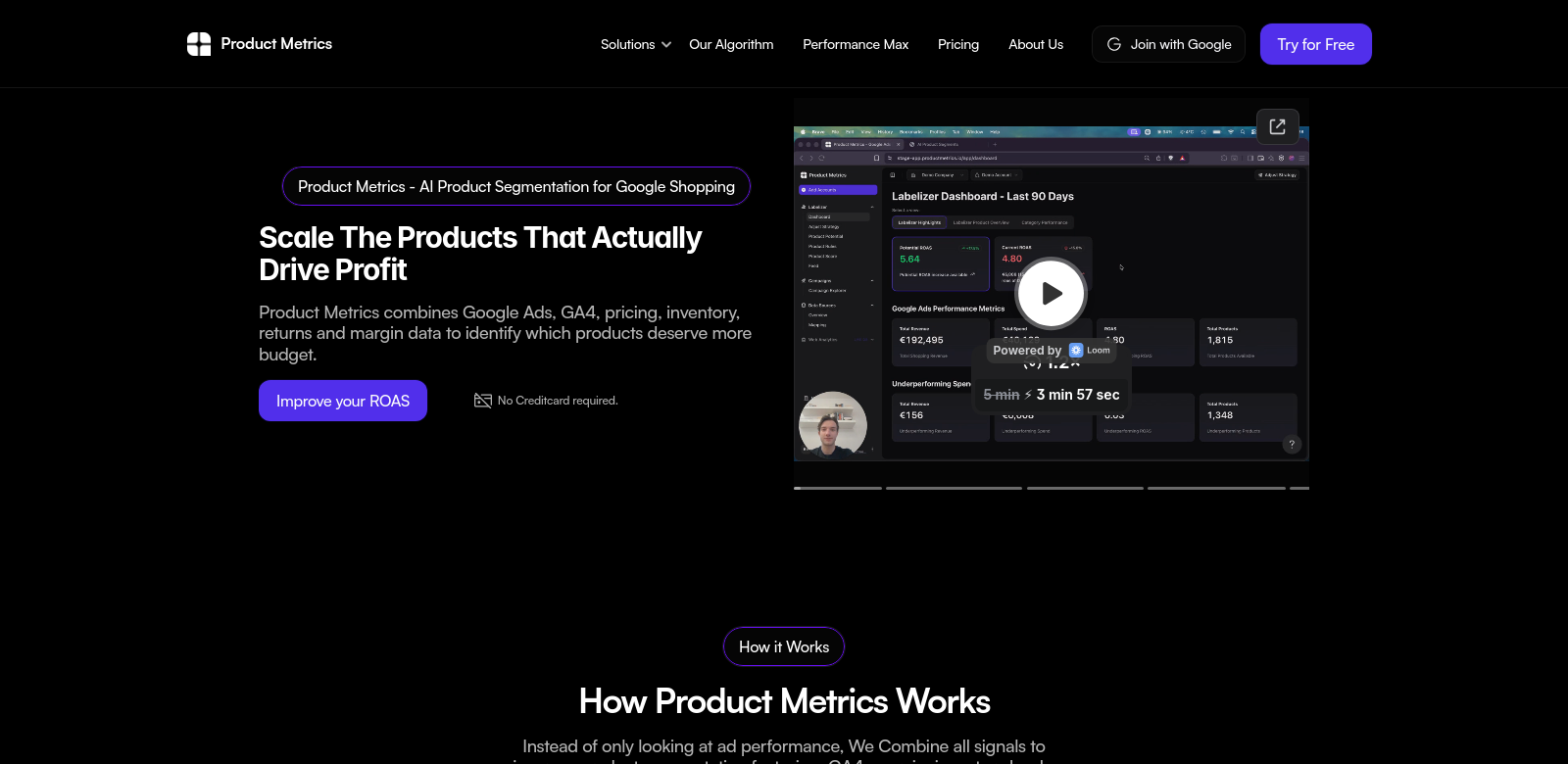 Product Metrics screenshot
