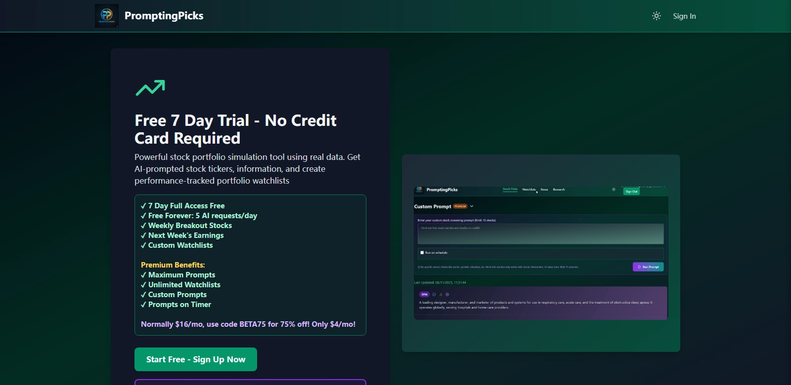 PromptingPicks screenshot