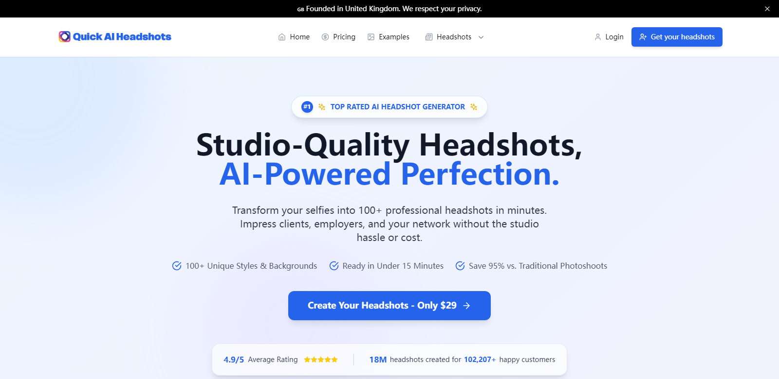 QuickAI Headshots screenshot
