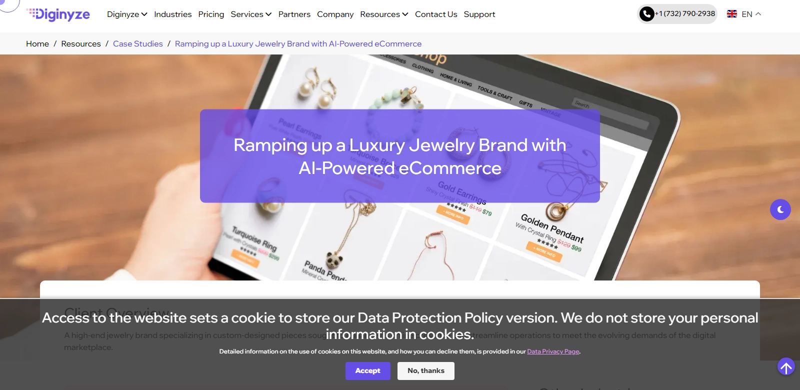 Ramping up a Luxury Jewelry Brand with AI-Powered eCommerce screenshort