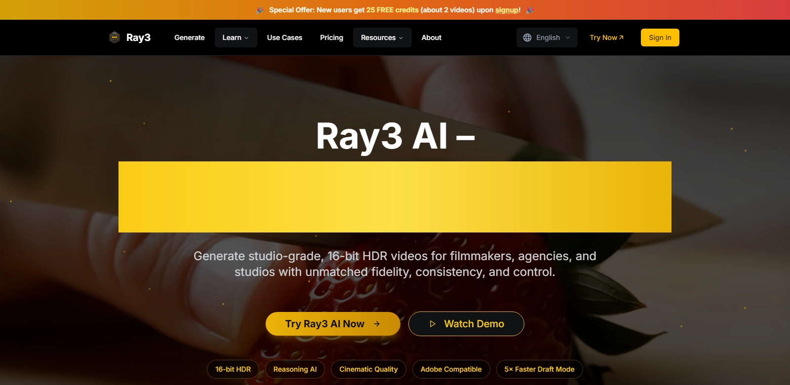 Ray3 AI VIDEO GENERATOR screenshort