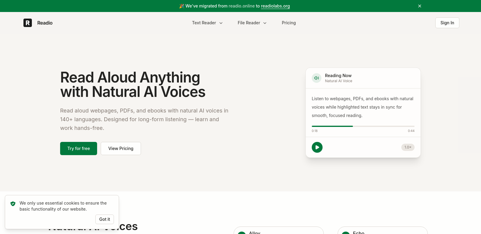 Readio screenshot