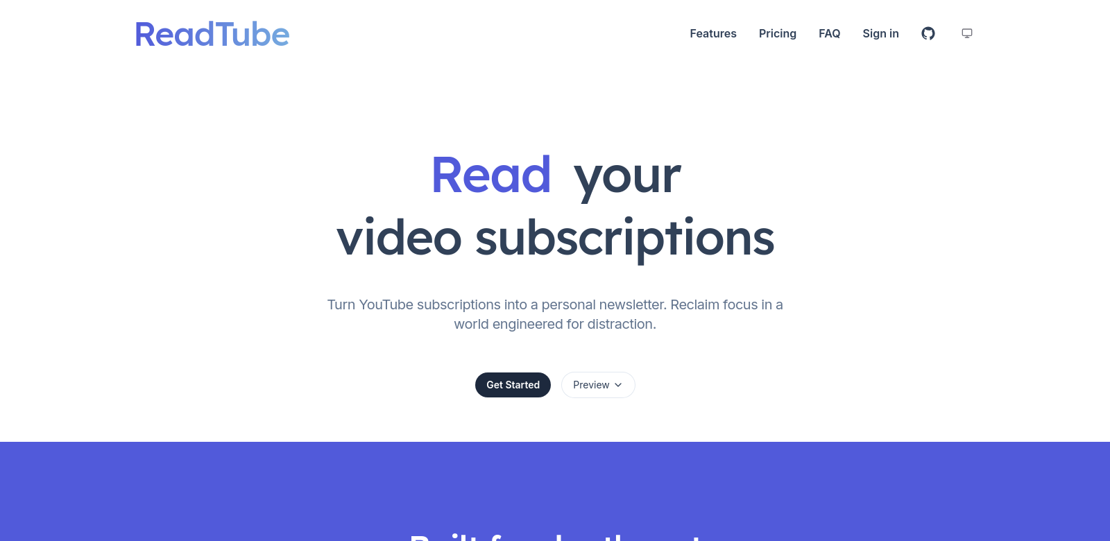 ReadTube screenshot