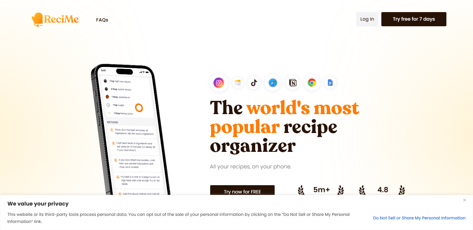ReciMe screenshot