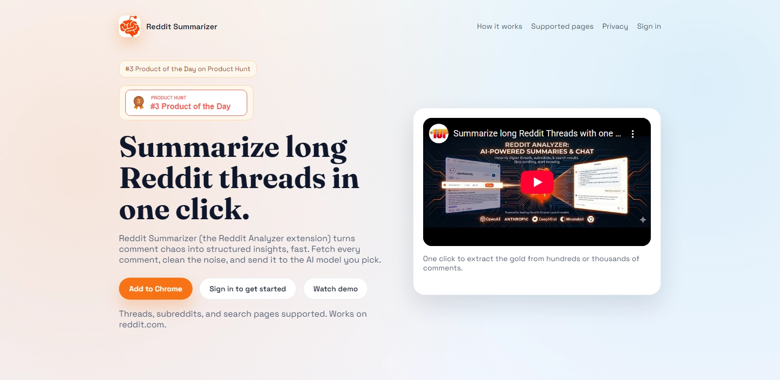 Reddit Post Summarizer screenshort