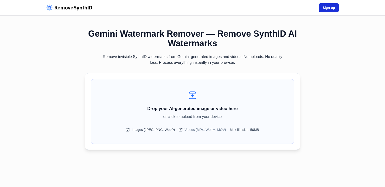 RemoveSynthID screenshot