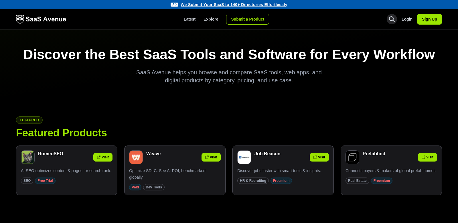 SaaS Avenue screenshot