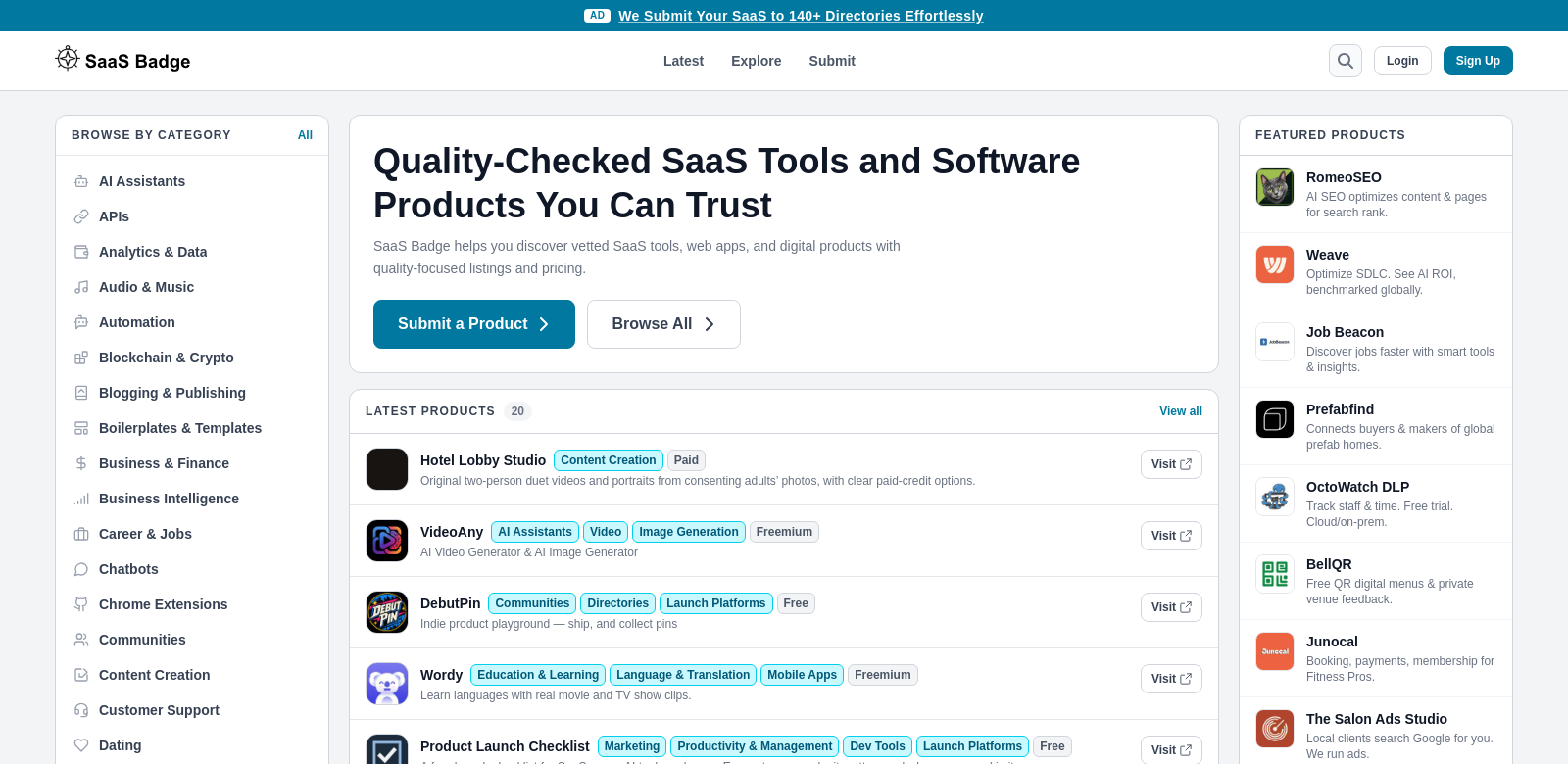 SaaS Badge screenshot