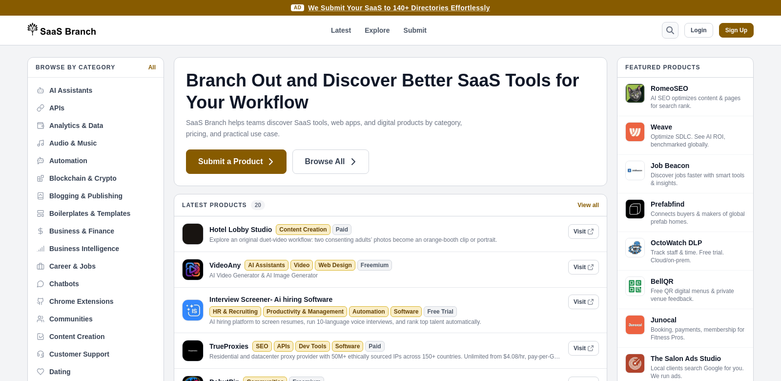 SaaS Branch screenshot
