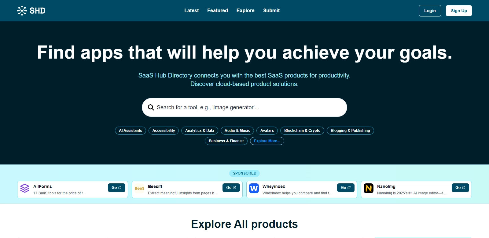 SaaS Hub Directory screenshot