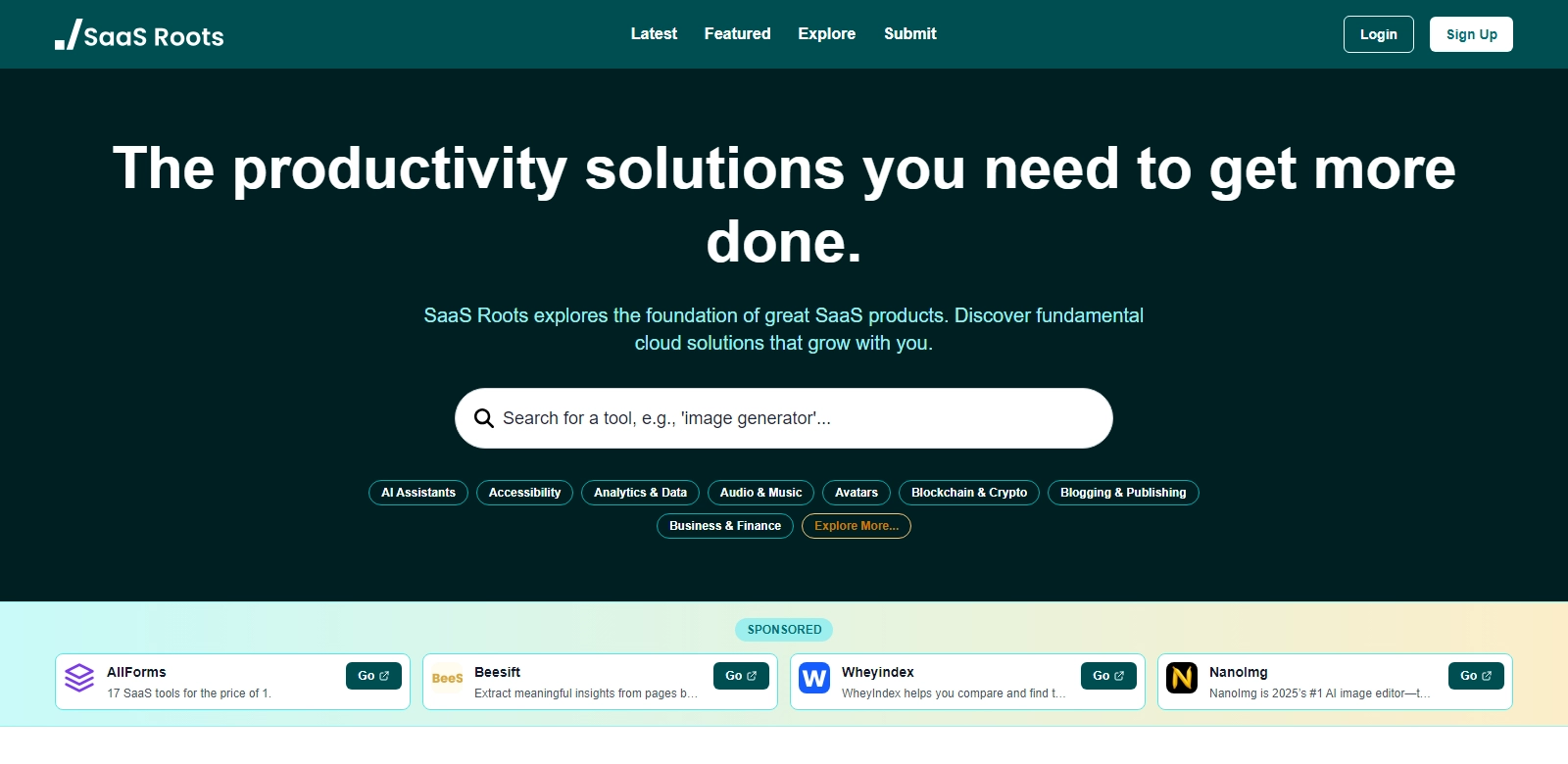 SaaS Roots screenshot