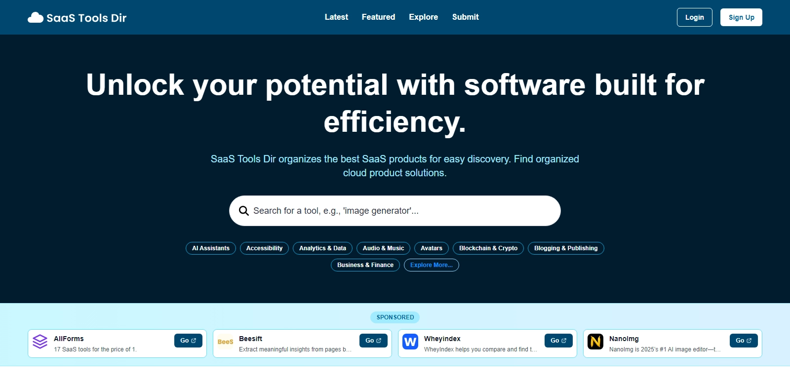 SaaS Tools Dir screenshot