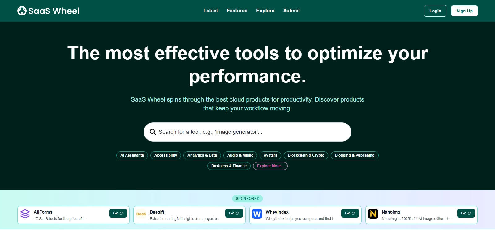 SaaS Wheel screenshort