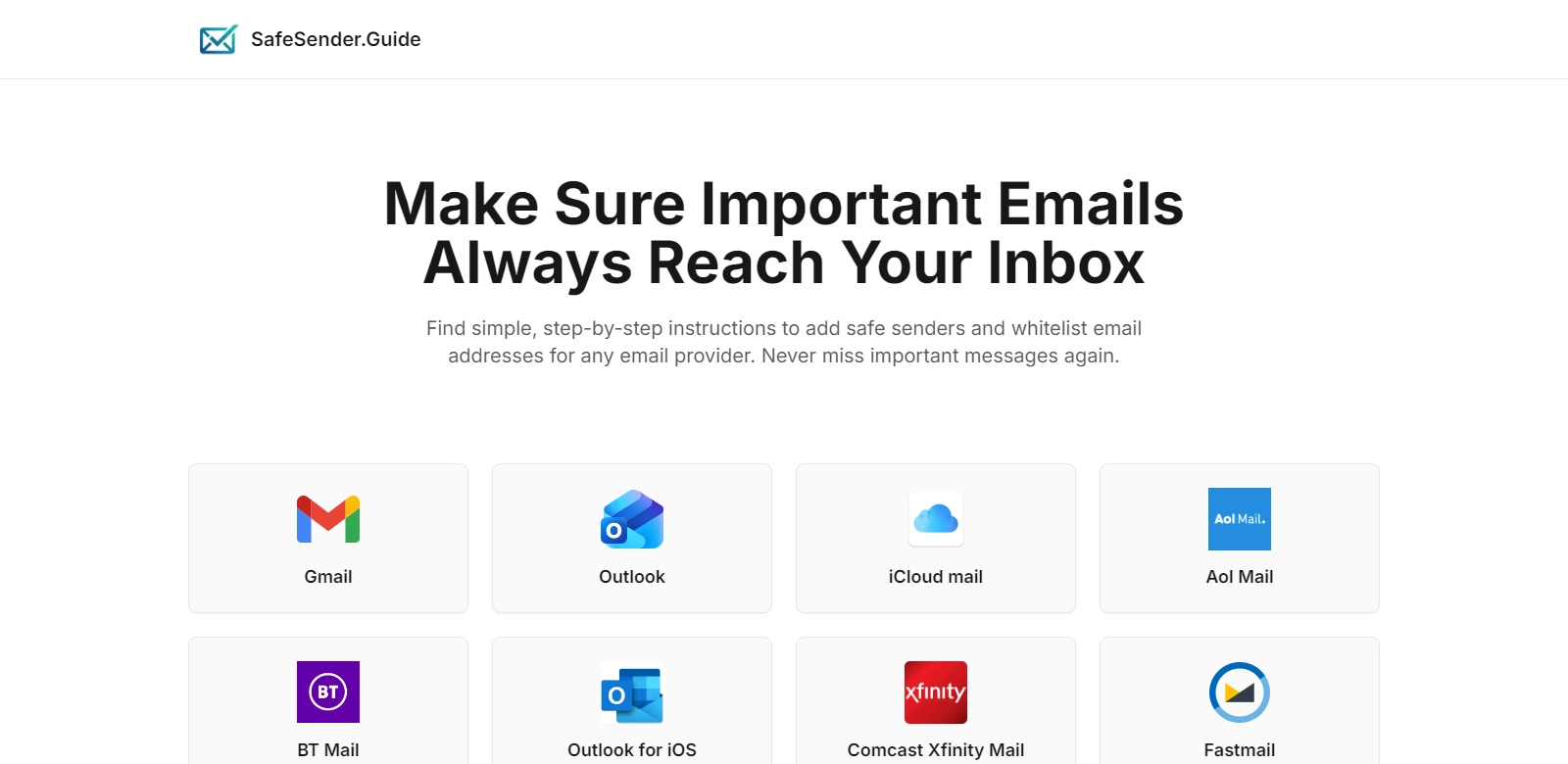 Safe Sender Guide screenshot