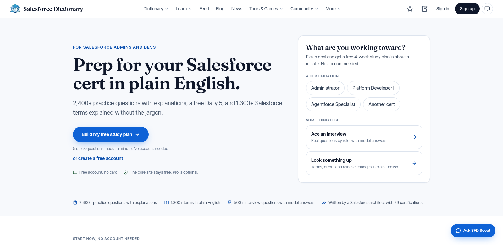 Salesforce Dictionary screenshot