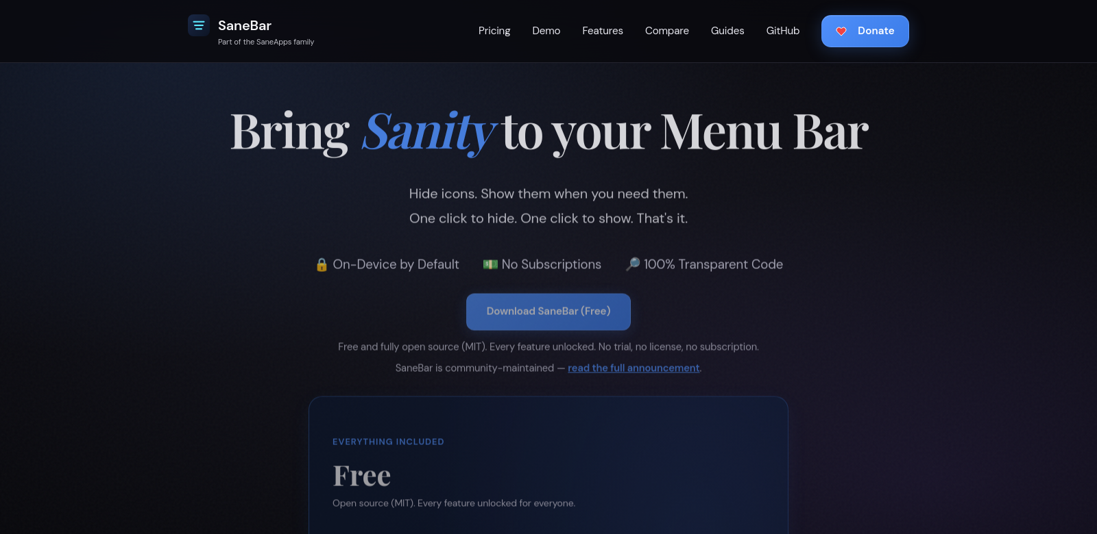 SaneBar screenshot