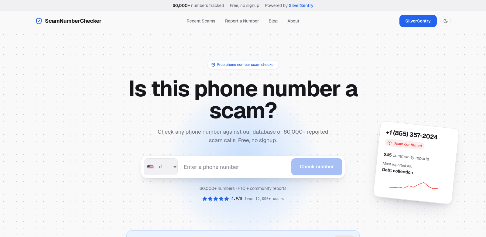 Scam Number Checker screenshot