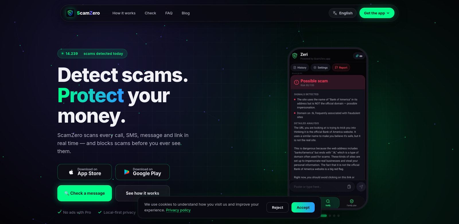 ScamZero screenshot