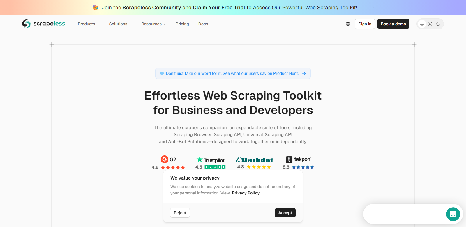 Scrapeless screenshot
