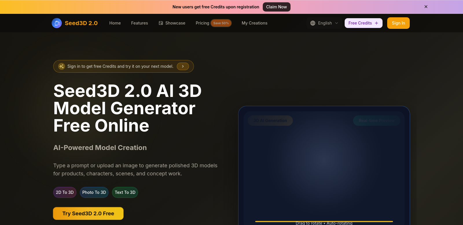 seed3d 2.0 screenshot