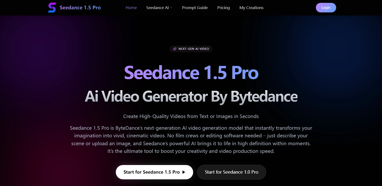 Seedance 1.5 net screenshot