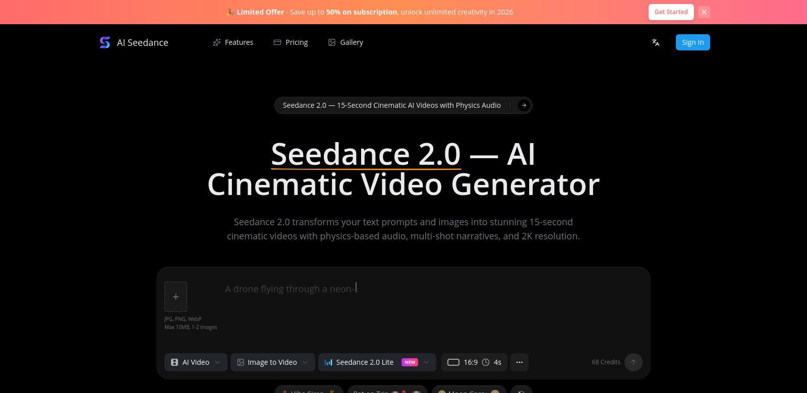 Seedance 2.0 AI screenshot