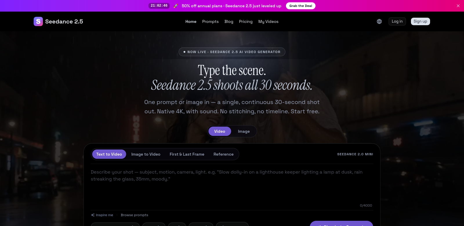 Seedance 2.5 AI Video Generator screenshot