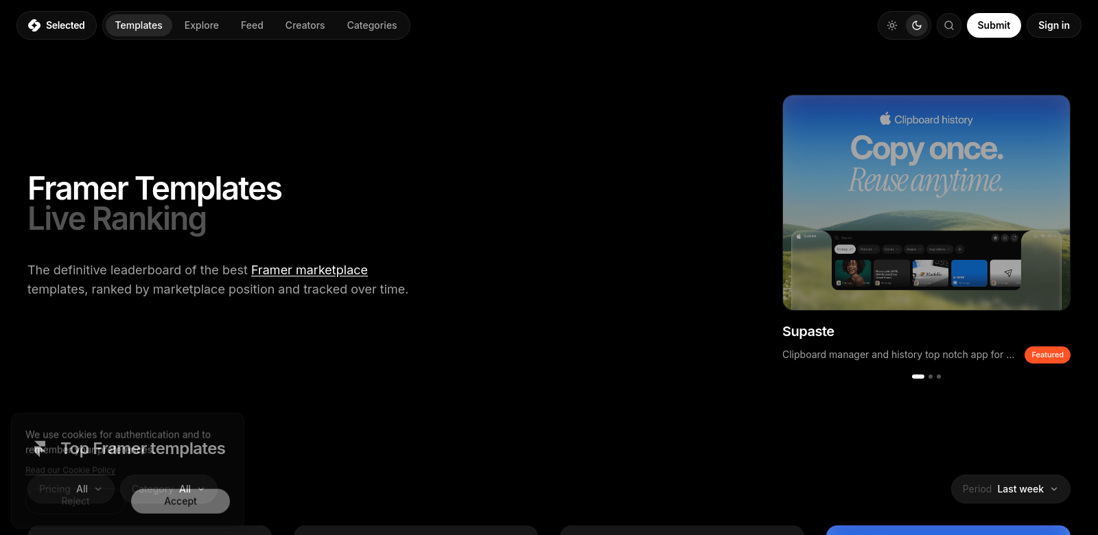 Selected Site screenshot