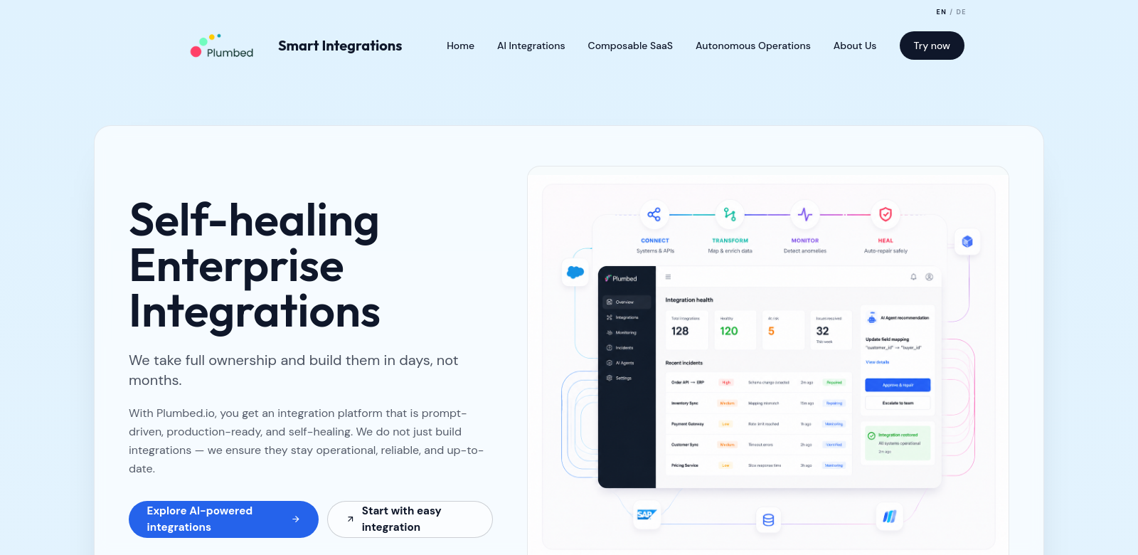 Self-Healing Integrations screenshot