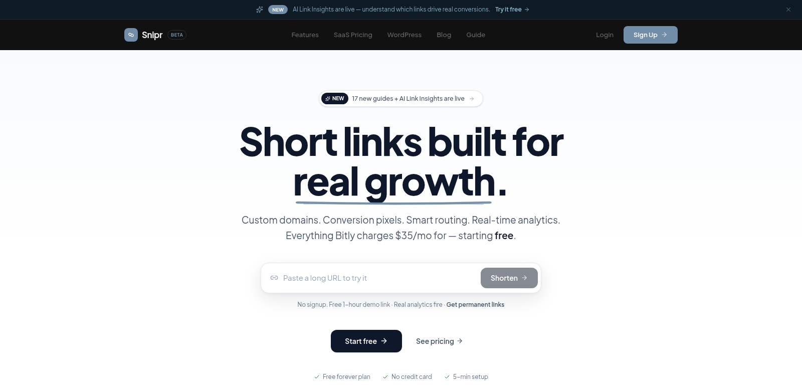 Snipr.Sh screenshot