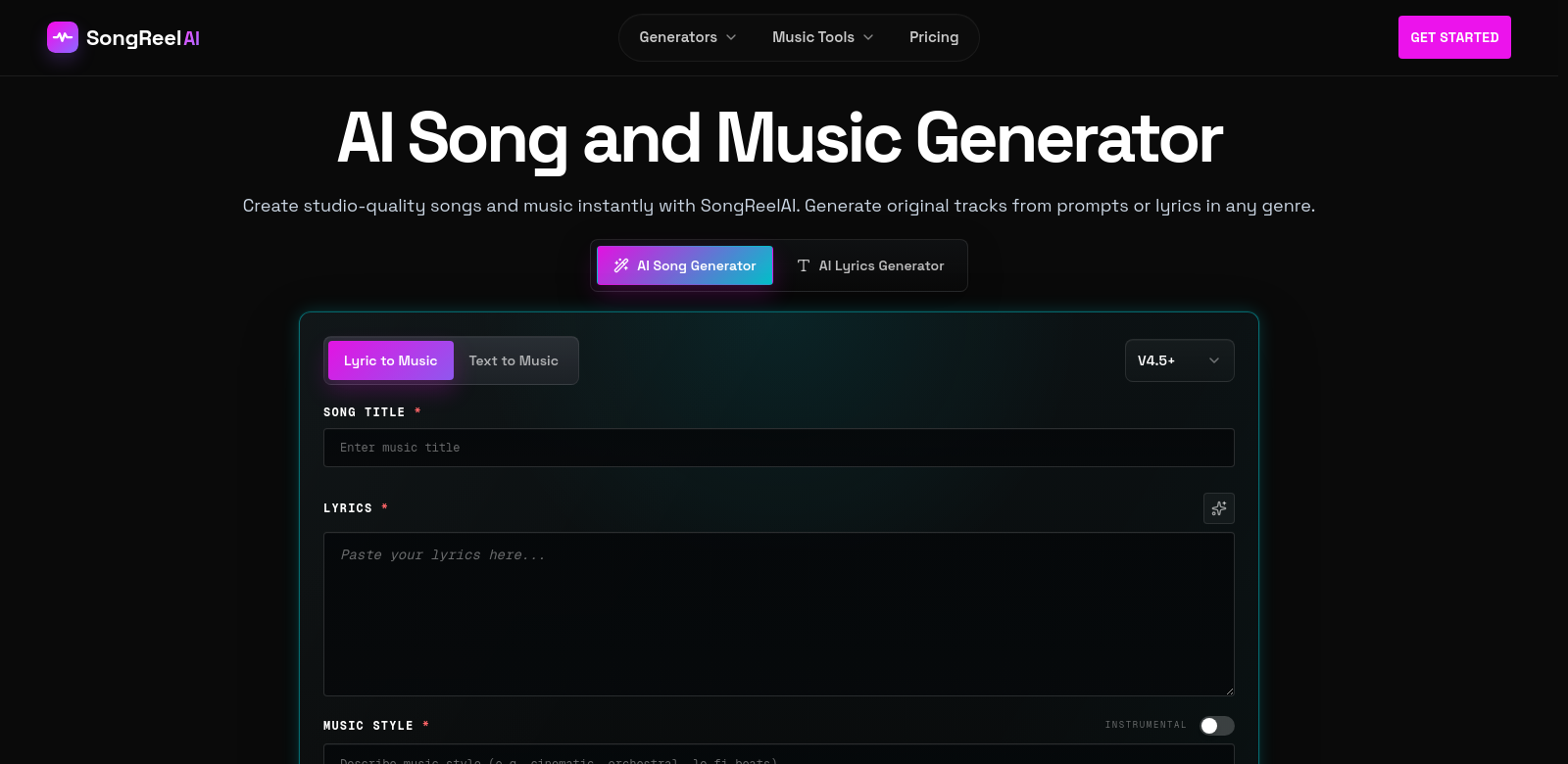 SongReelAI screenshot