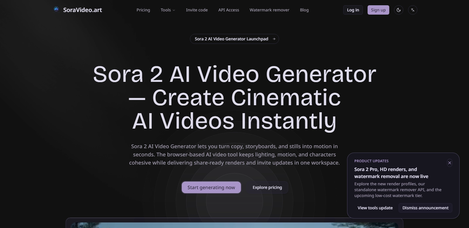 Sora 2 AI Video Generator screenshot