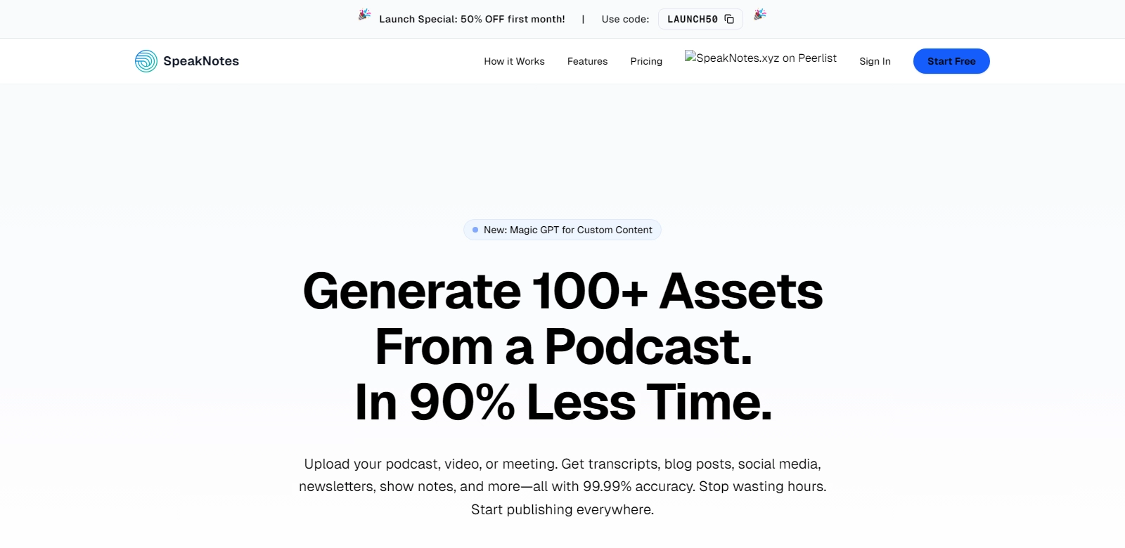 SpeakNotes.xyz screenshort