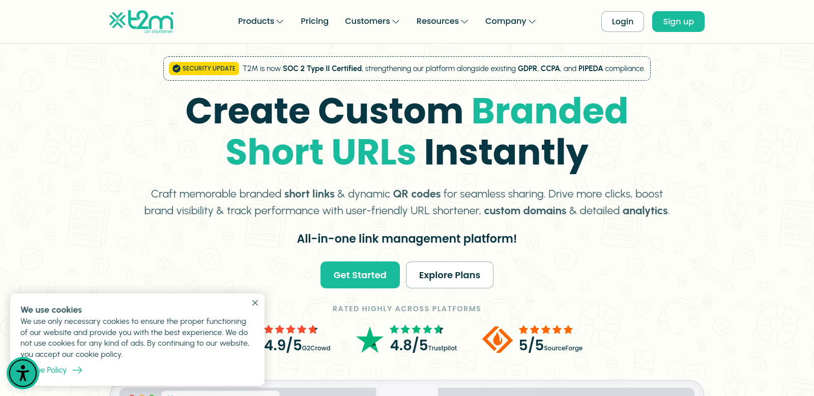 T2M URL Shortener screenshot
