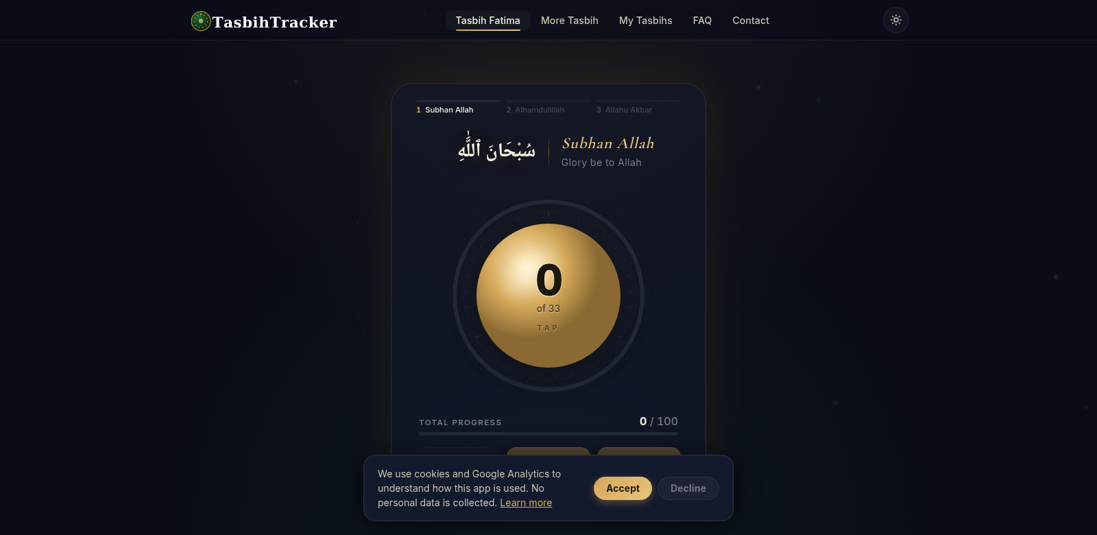 Tasbih Tracker screenshot