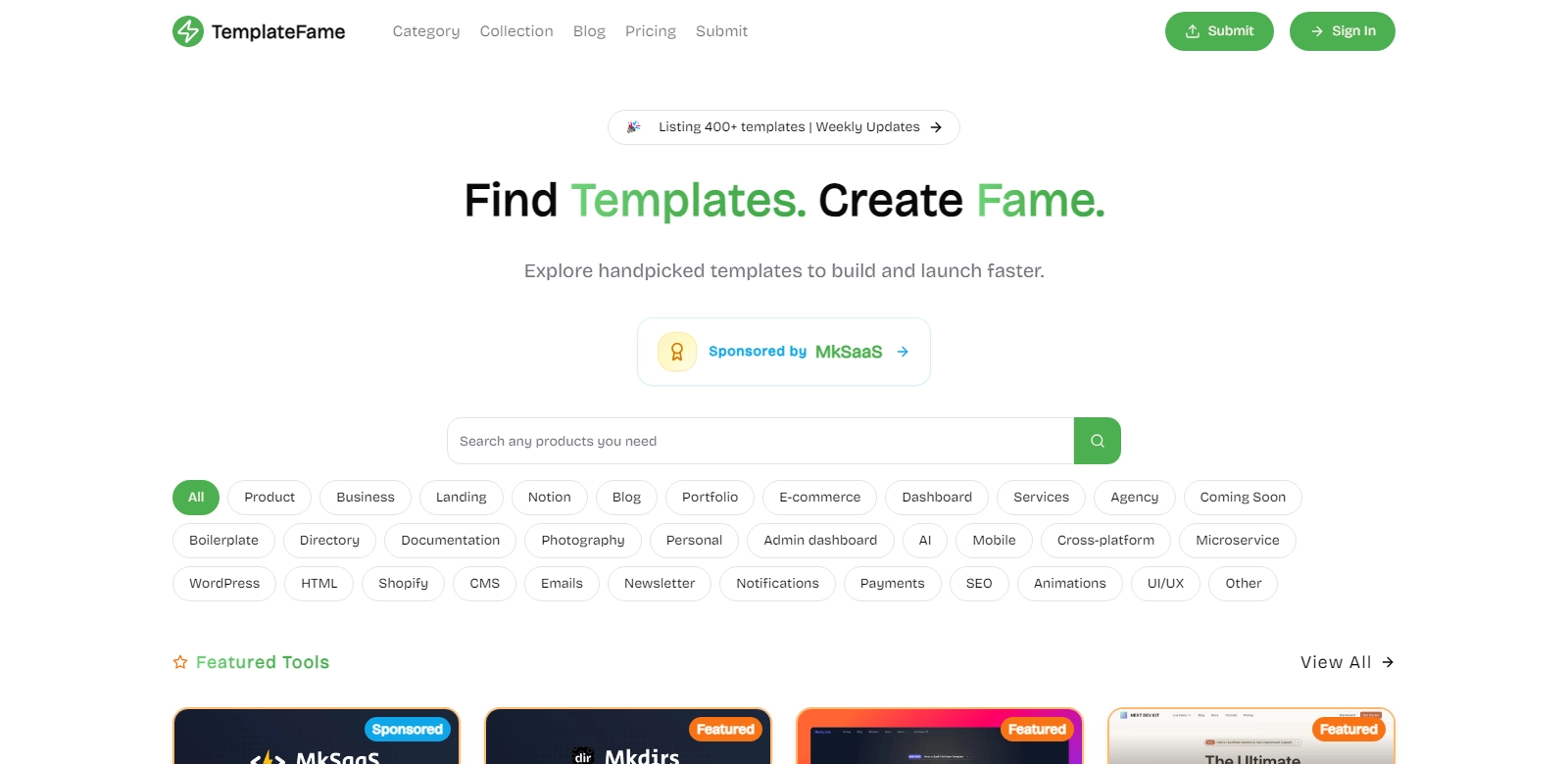 TemplateFame screenshort