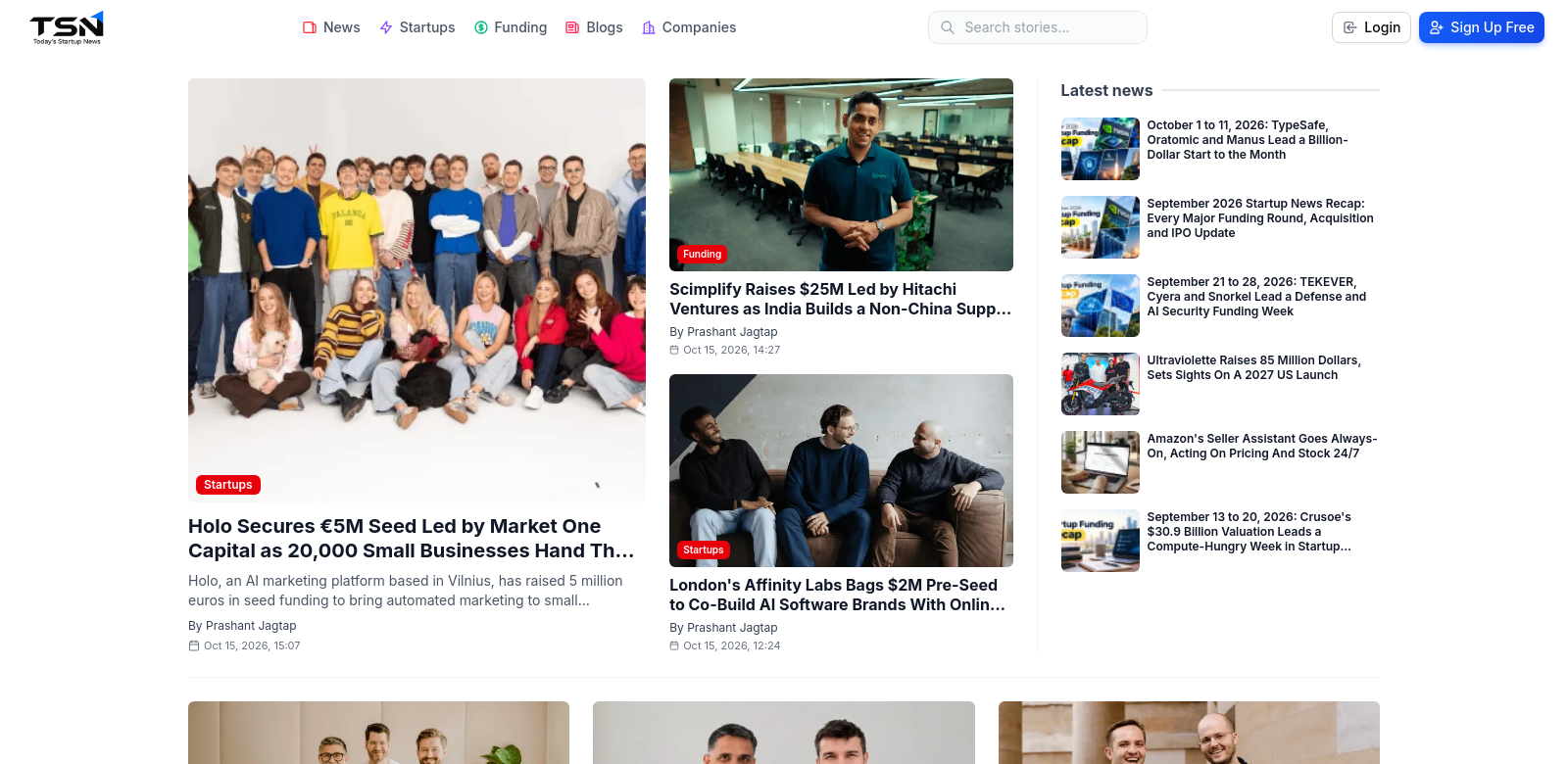 Today's Startup News ( TSN) screenshot